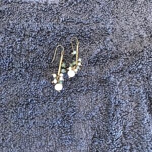 Faux pearl and bead earrings